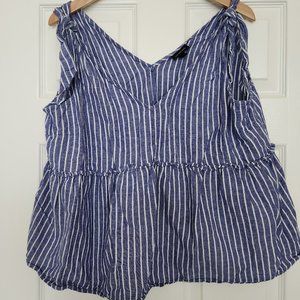 Striped Peplum Tank Top
